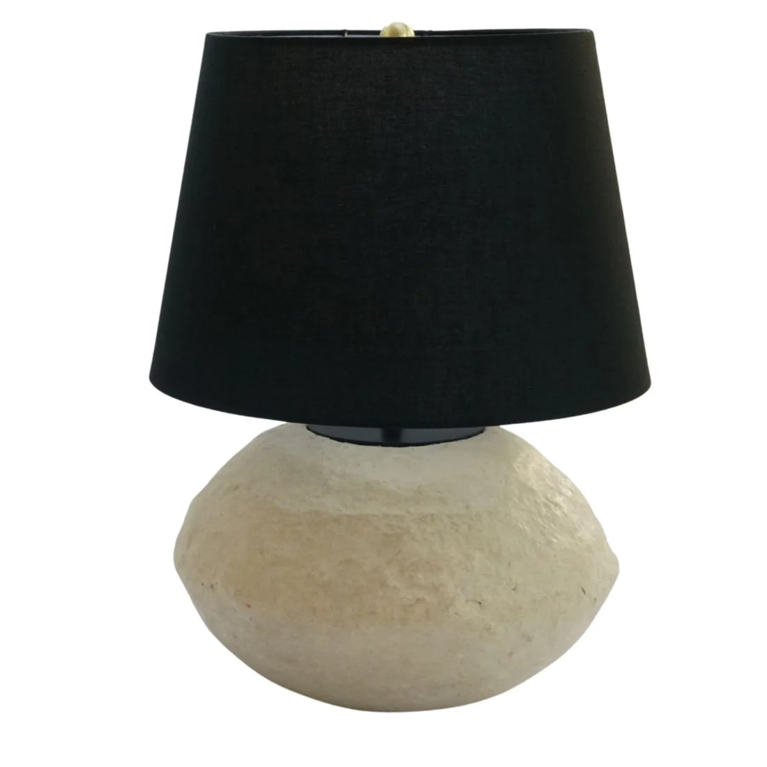 Custom Sculptural Paper Mâché Table Lamp – Organic Round Bottom Modern Design With - 9