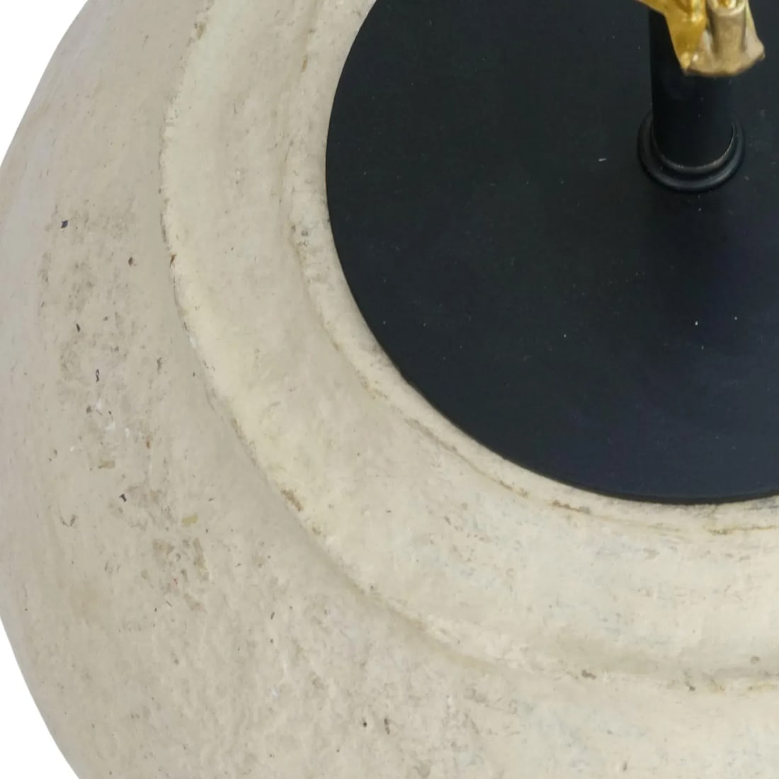 Custom Sculptural Paper Mâché Table Lamp – Organic Modern Design With Black Linen - 12