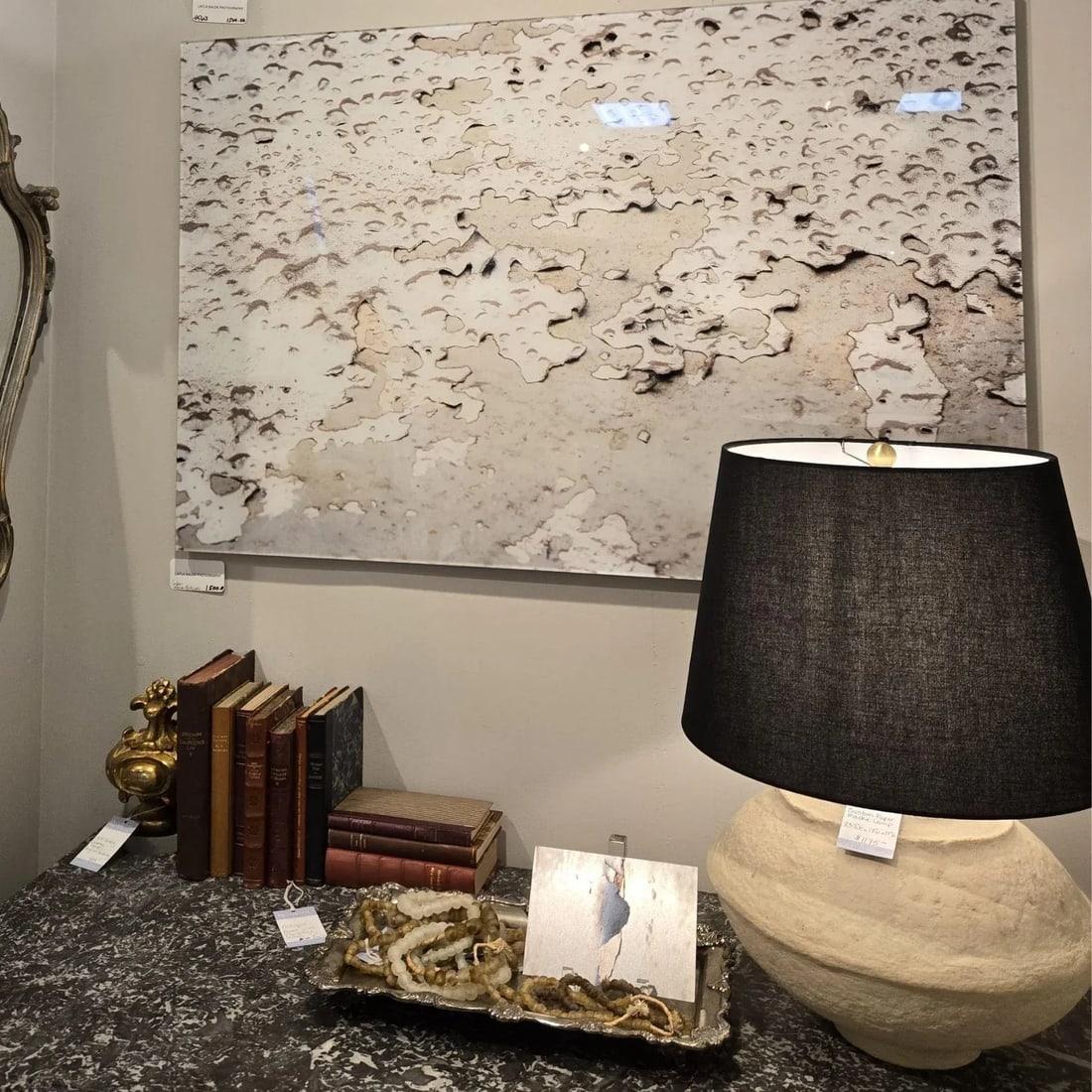 Custom Sculptural Paper Mâché Table Lamp – Organic Modern Design With Black Linen - 9