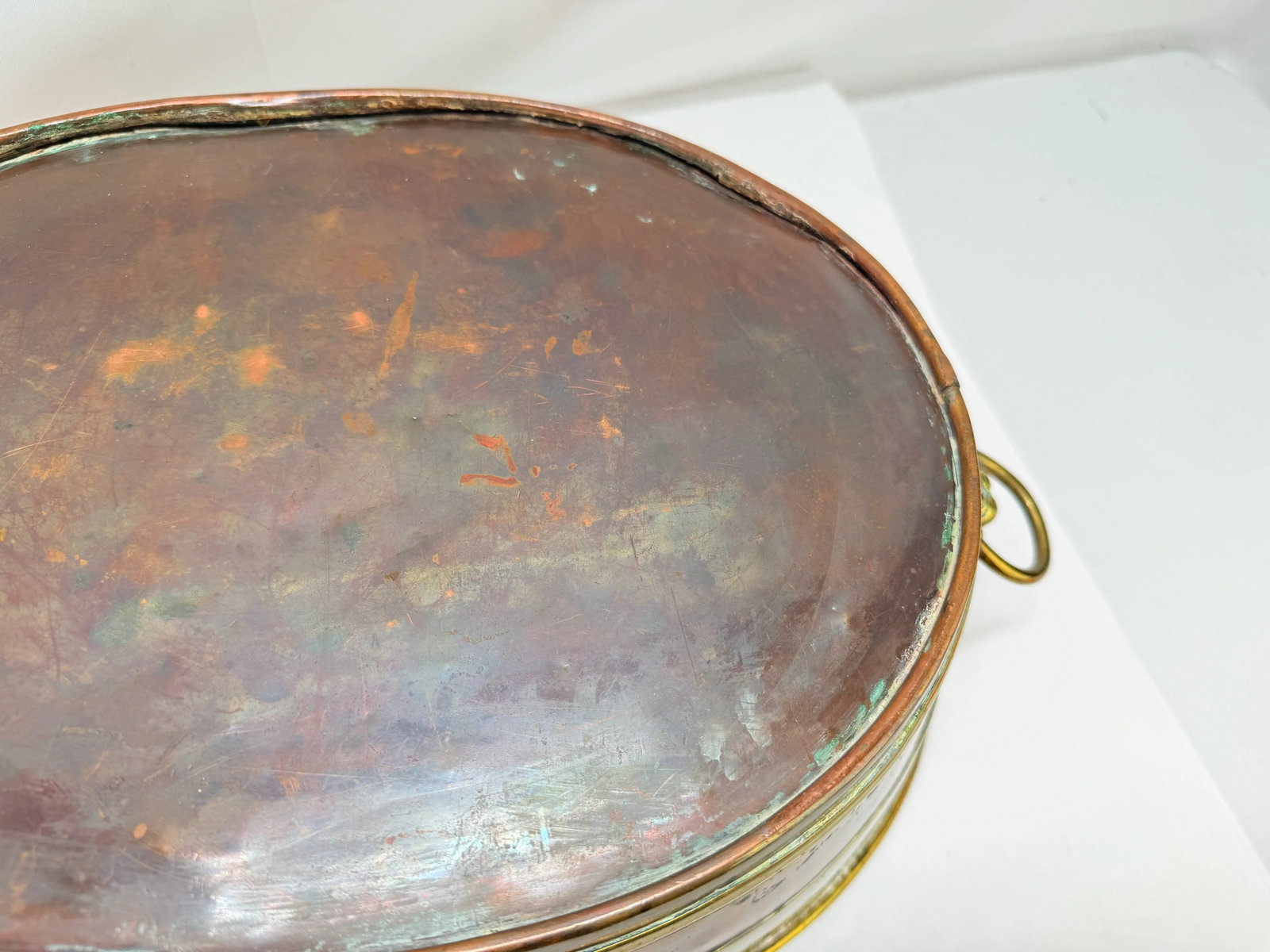 English 19th Century, Copper and Brass Jardinière or Wine Cooler W/ Lion Mounts - 9