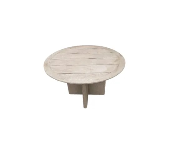 RH Balmain Round Teak Dining Table in Weathered Teak Finish - 13
