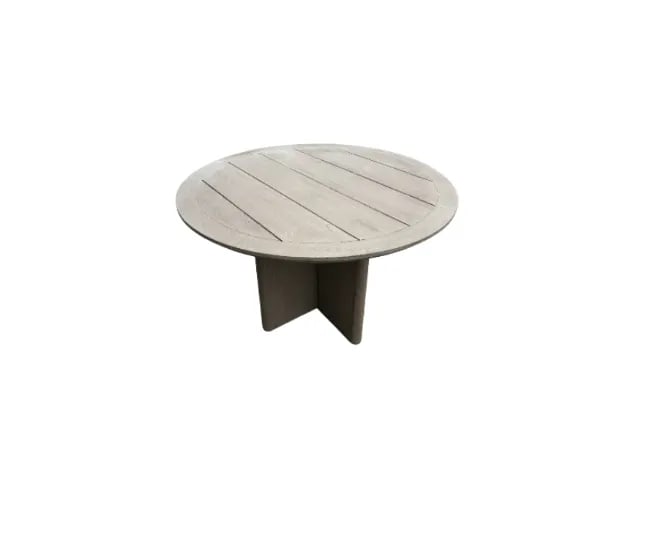 RH Balmain Round Teak Dining Table in Weathered Teak Finish - 16