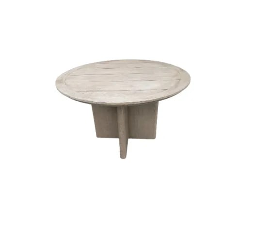 RH Balmain Round Teak Dining Table in Weathered Teak Finish - 4