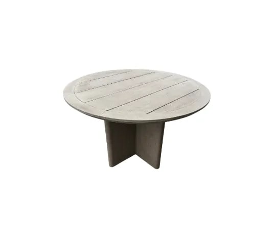 RH Balmain Round Teak Dining Table in Weathered Teak Finish - 5