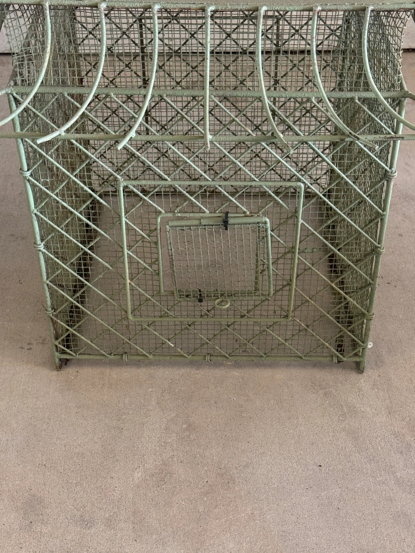 Pair of Monumental Chinoiserie Style Painted Iron Pagoda-Form Birdcages - 12