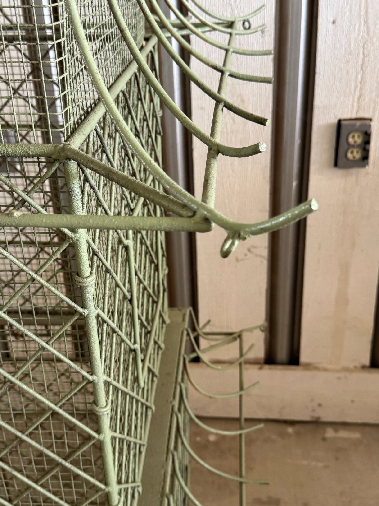 Pair of Monumental Chinoiserie Style Painted Iron Pagoda-Form Birdcages - 9