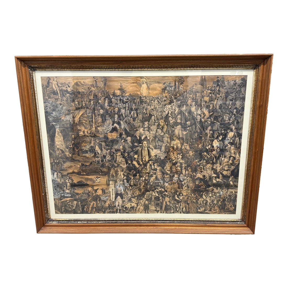19th C, Decopauge "The Allegory of Civilization" Magnificent & Important Work: The Allegory of Civilization: A Historical Collage of Progress and Virtue This monumental and highly unusual large-scale decoupage tableau"”measuring 44.25 inches wide by 35 inches