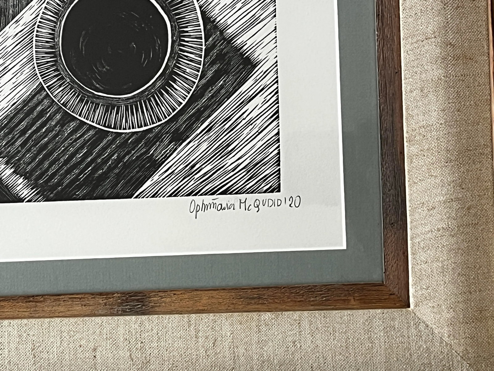 Framed Original Black and White Linocut Print, "Like Every Day" "” Coffee & the New York Times - 7