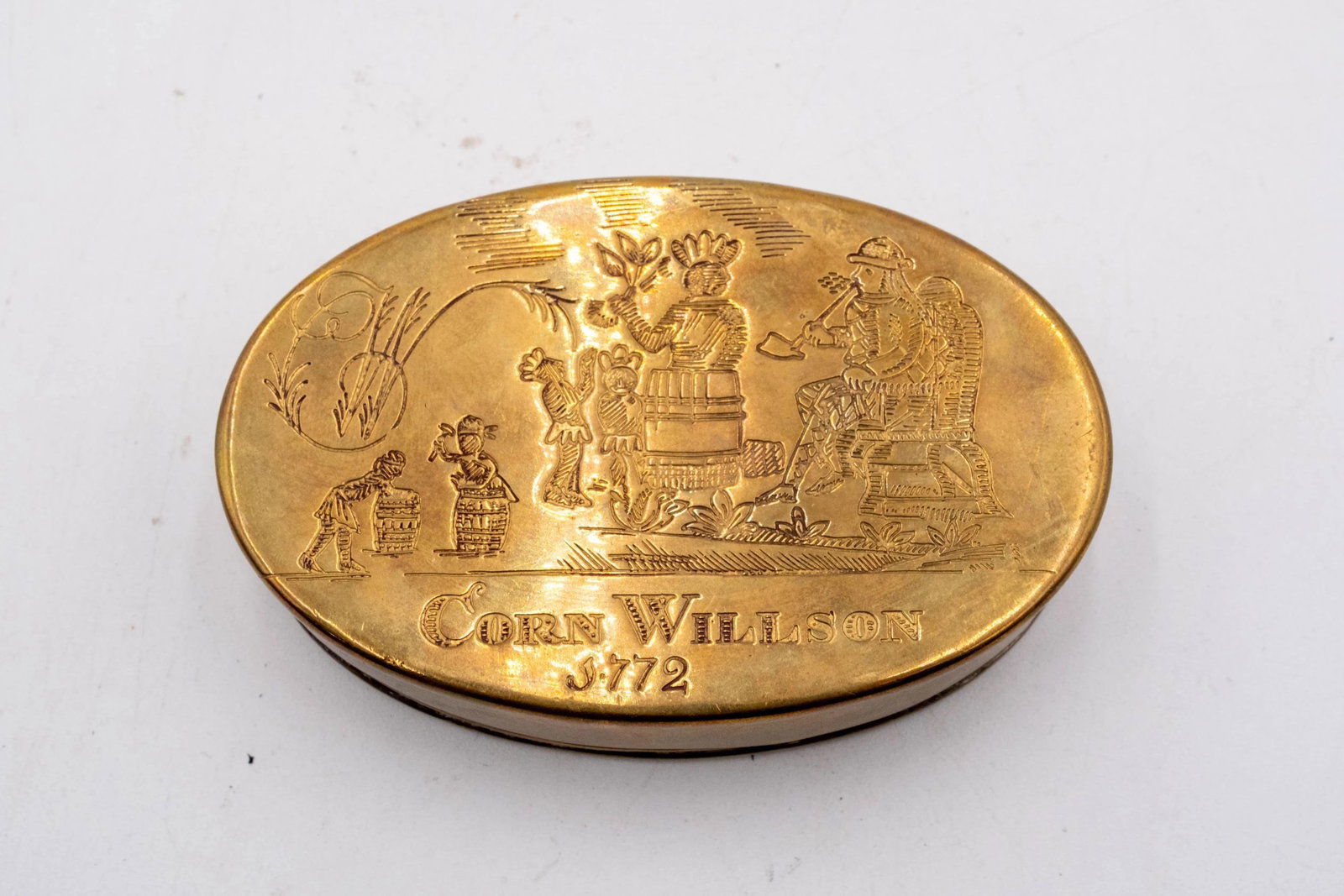 Set of 7 Mottahedeh Winterthur Brass Pill Boxes and Colonial Williamsburg Candle Snuff - 8