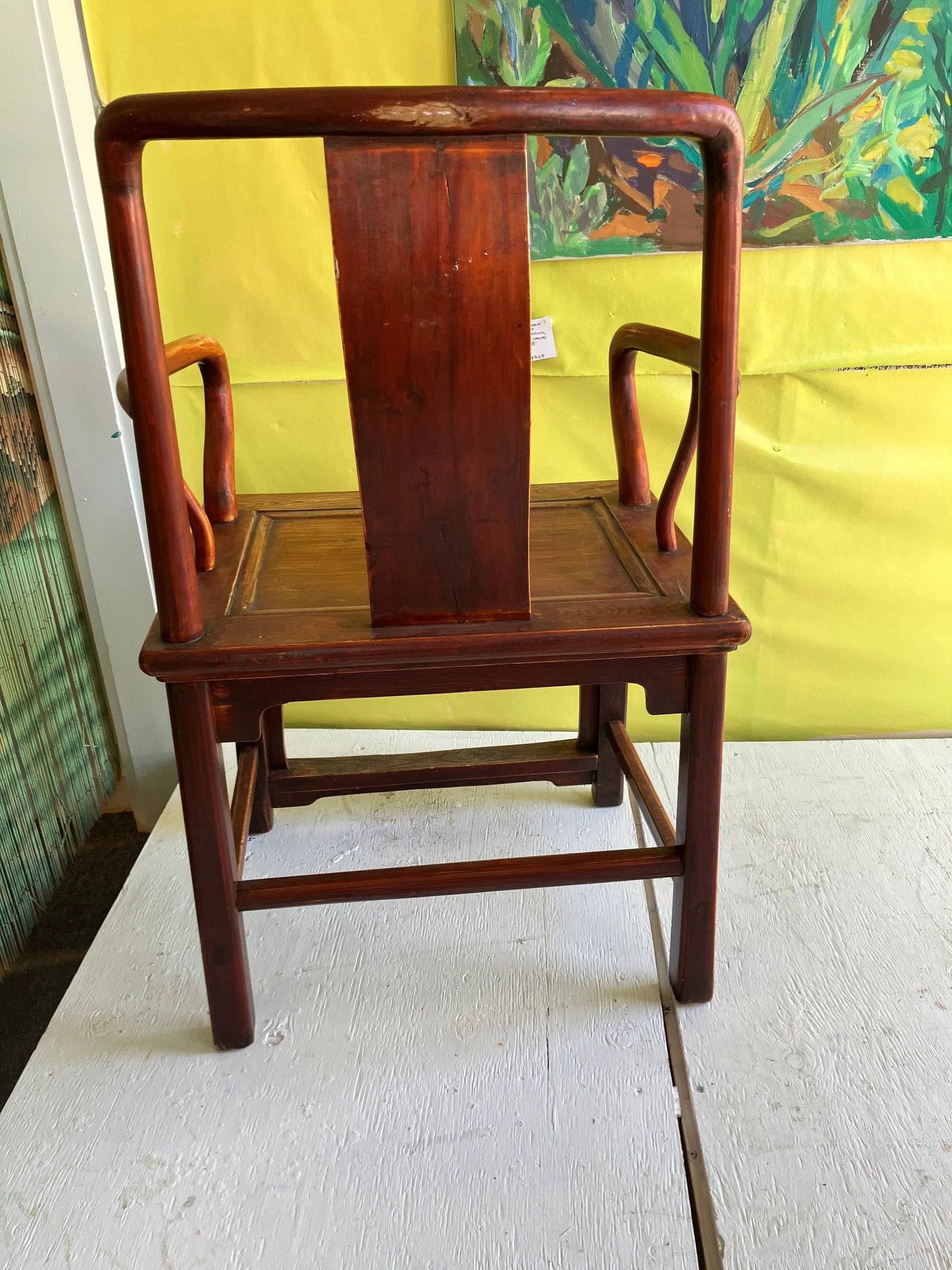 19th Century Ming Style Oxblood Finish Pair of Double Longevity Chairs - 5