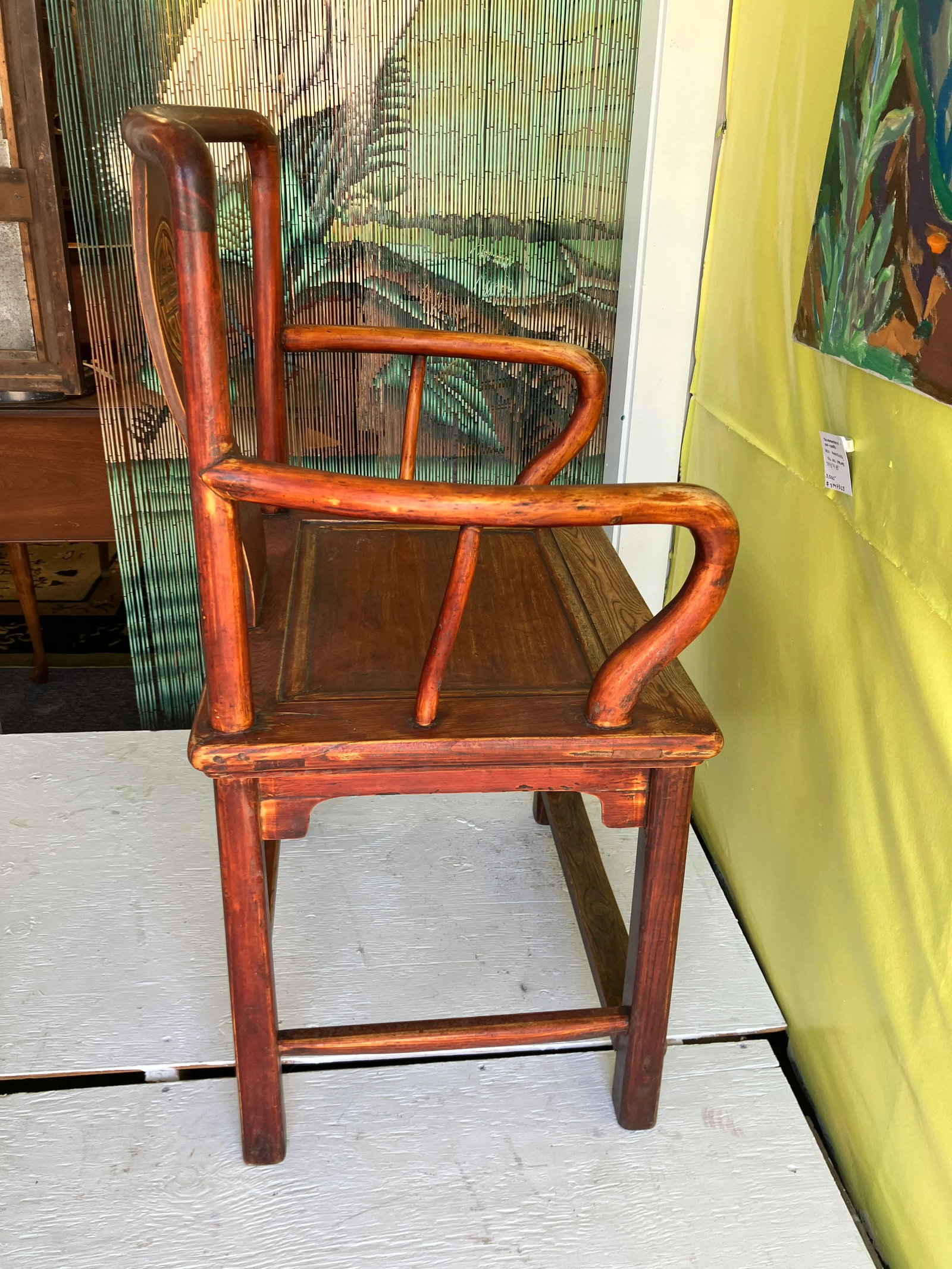 19th Century Ming Style Oxblood Finish Pair of Double Longevity Chairs - 9