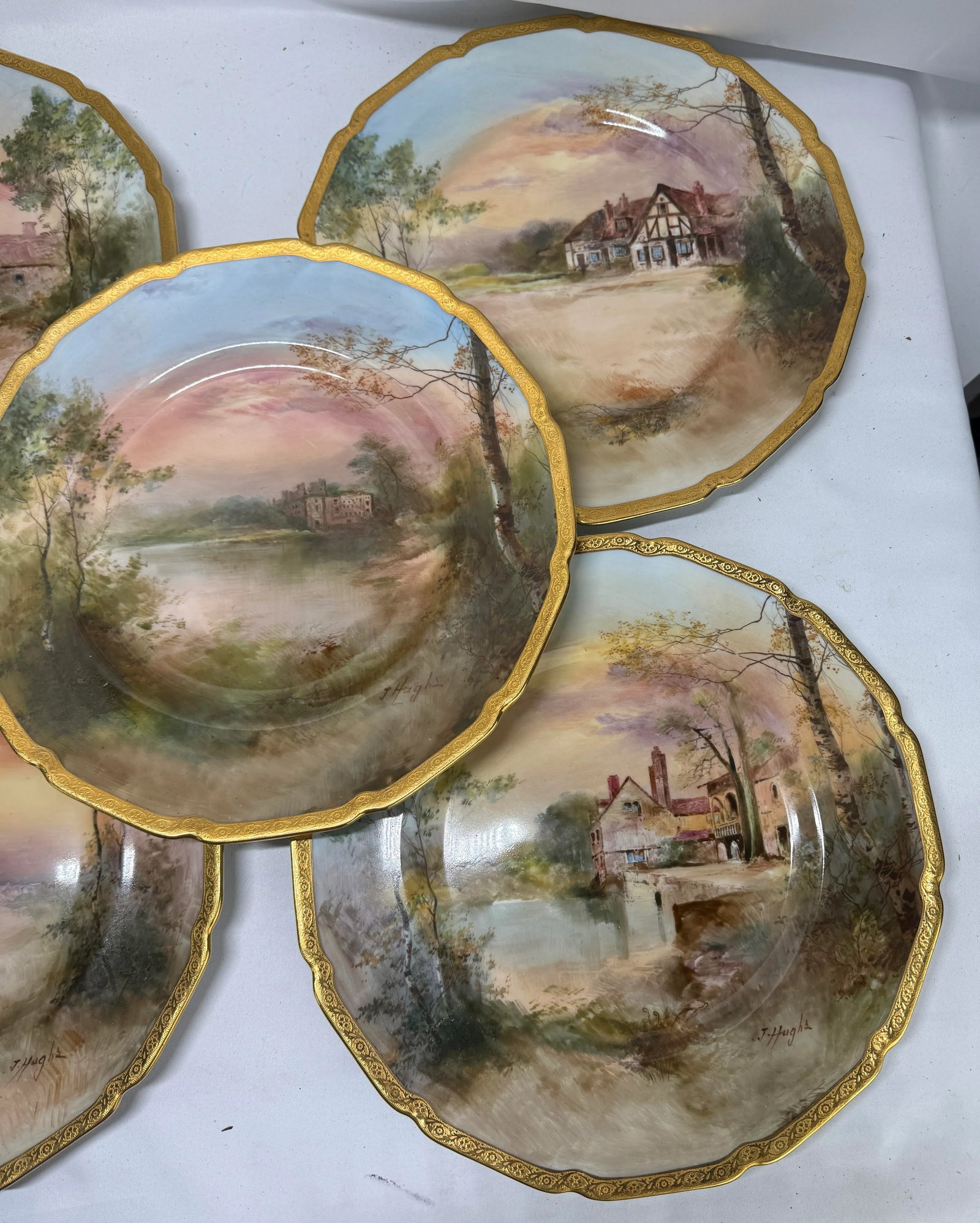 12 Royal Doulton "Shakespeare's Country" Cabinet Plates by J. Hughs C. 1902-22 - 11