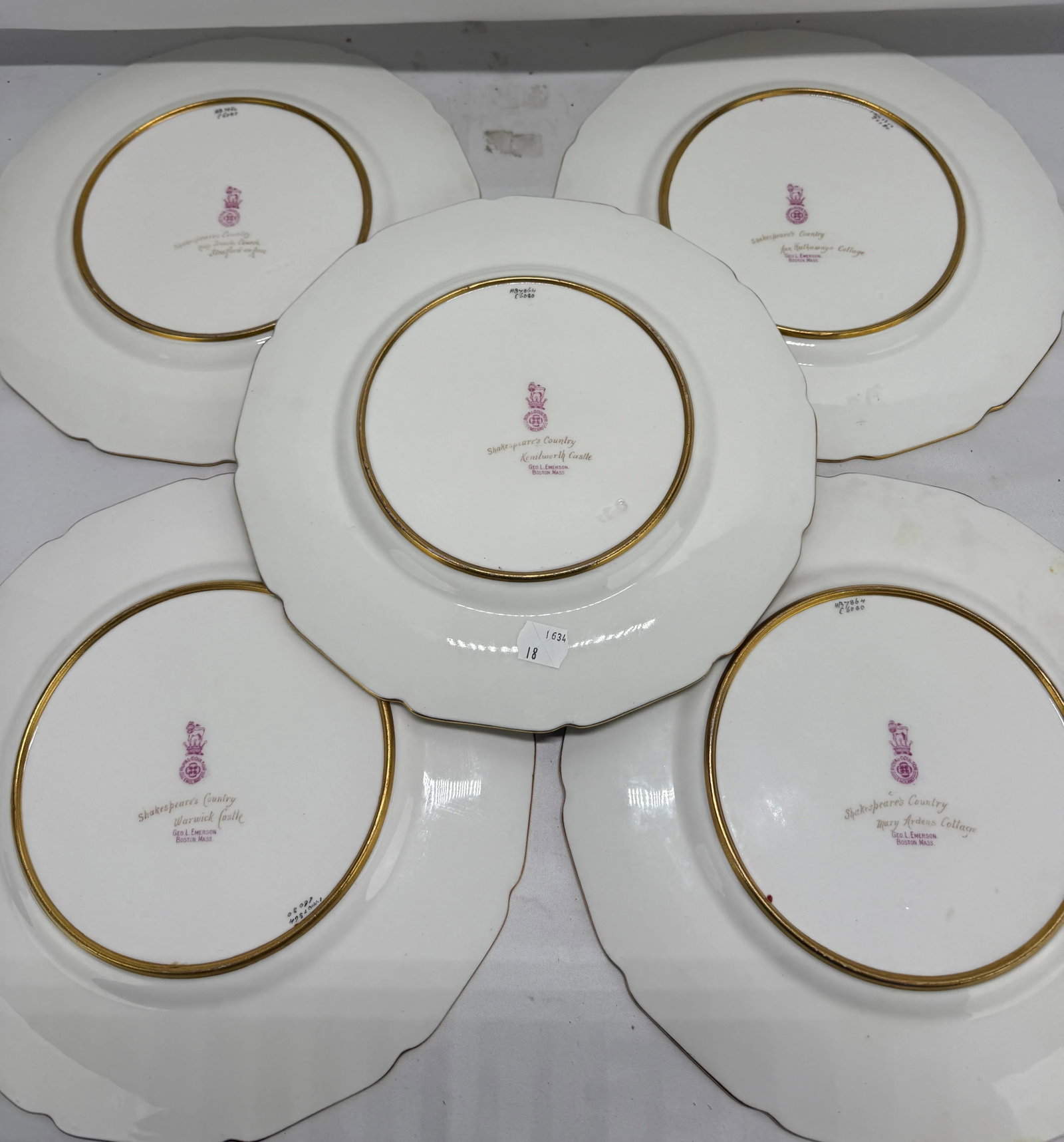 12 Royal Doulton "Shakespeare's Country" Cabinet Plates by J. Hughs C. 1902-22 - 12