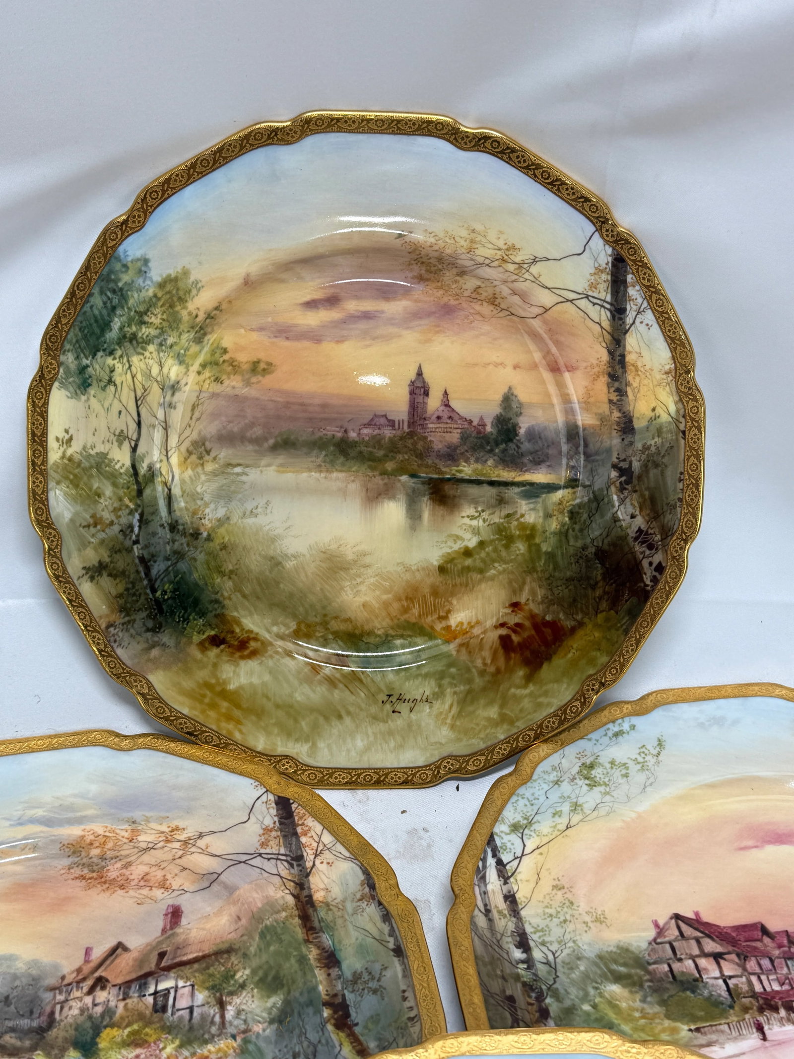 12 Royal Doulton "Shakespeare's Country" Cabinet Plates by J. Hughs C. 1902-22 - 6