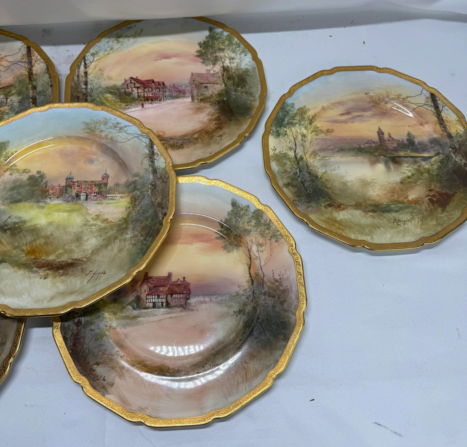 12 Royal Doulton "Shakespeare's Country" Cabinet Plates by J. Hughs C. 1902-22 - 8