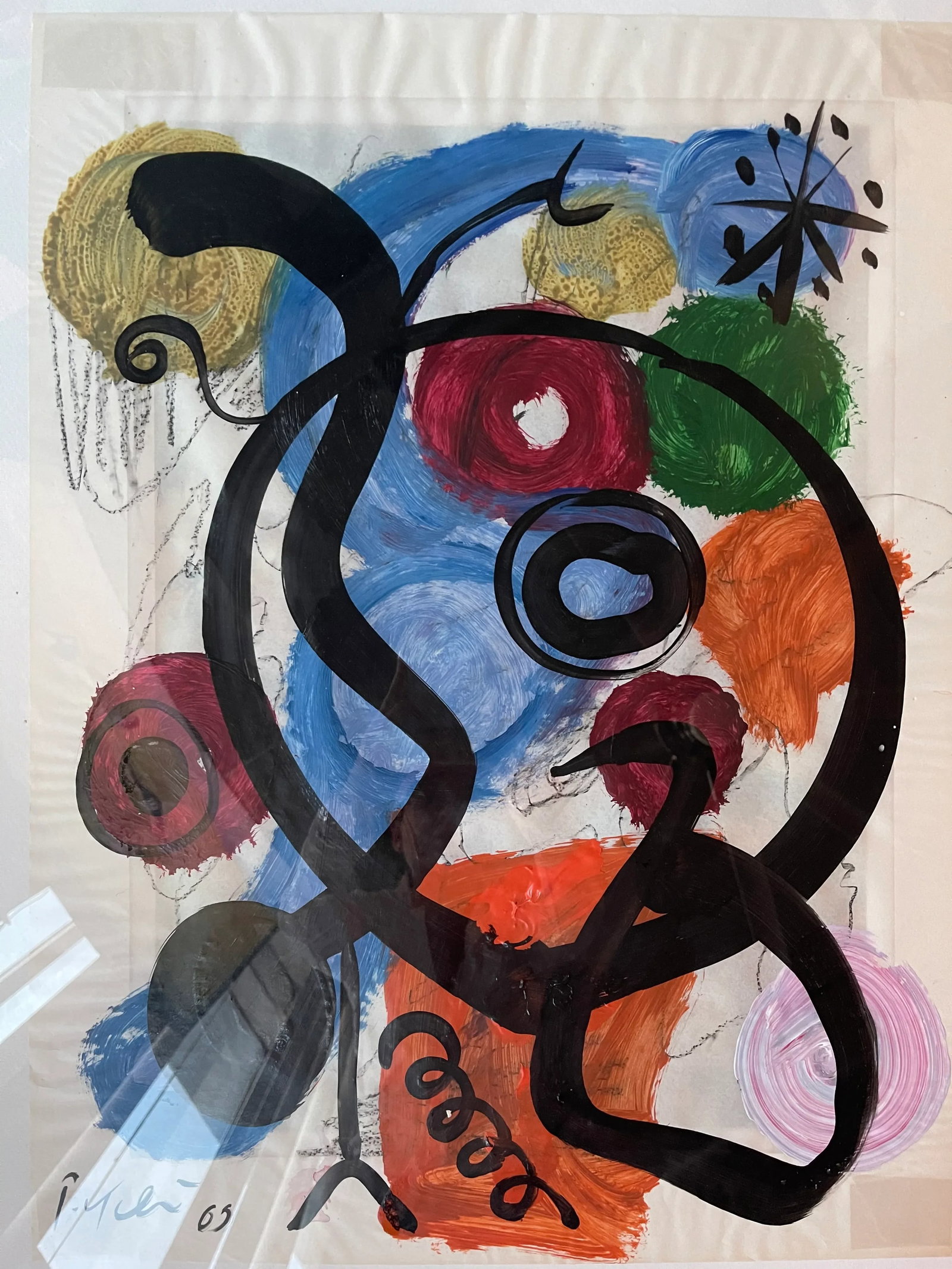 Mid 20th Century Abstract Expressionist Figurative Mixed-Media Painting by Peter Keil, Framed - 6