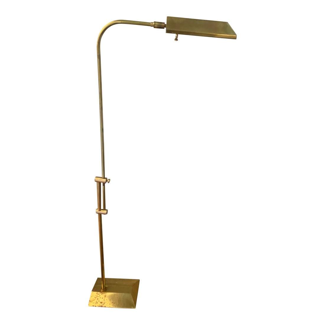 Early 21st Century Frederick Cooper Brass Look Adjustable Floor Accent Lamp: Quick Hits: - Frederick Cooper adjustable floor accent lamp - Sleek brass-look finish with a modern design - Adjustable height and light direction - Ideal for living rooms, offices, or reading nooks M