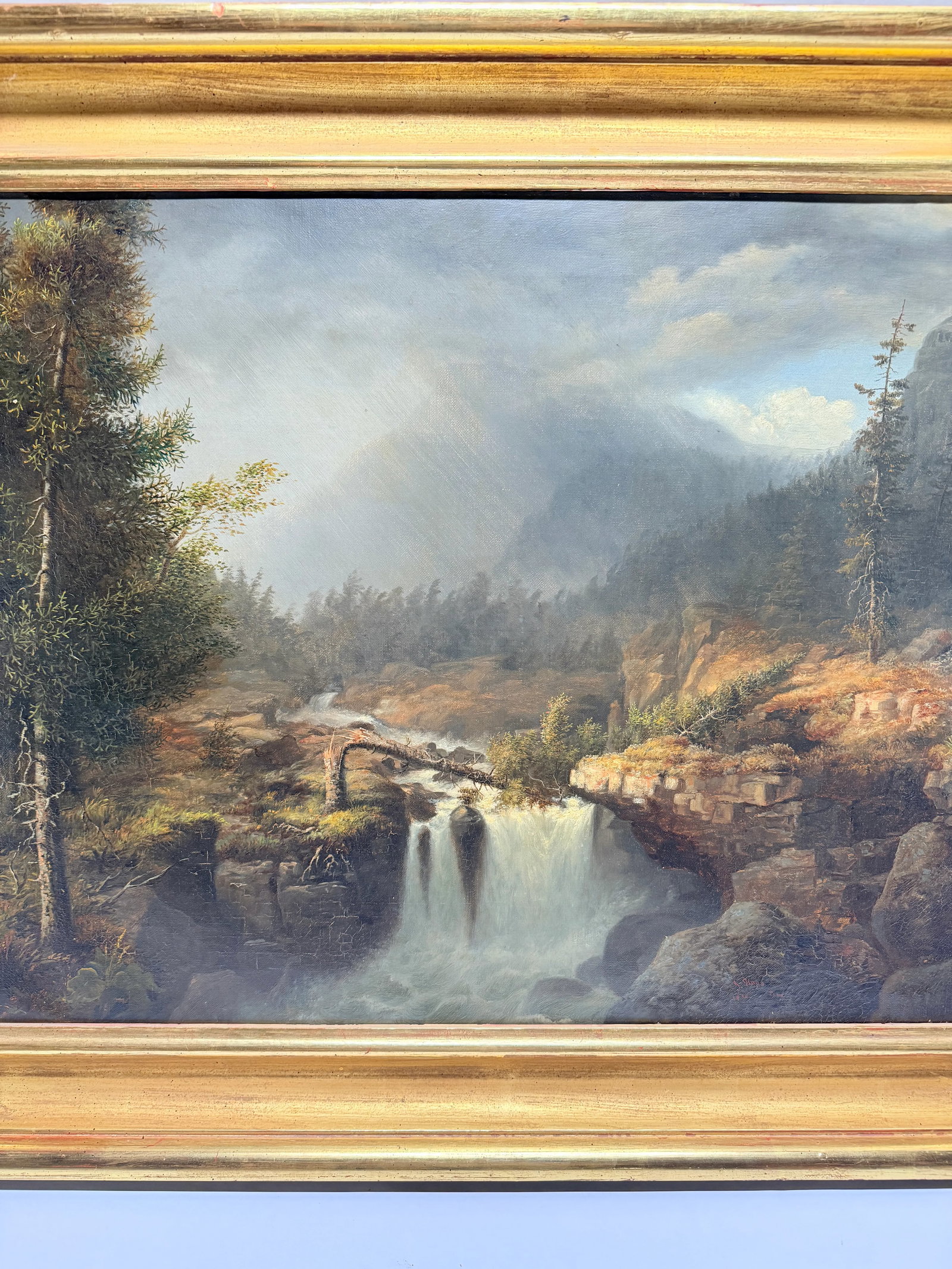James Hope (American, 1818–1892) "Castleton Falls, Castleton, Vermont," 1856 O/C - 4