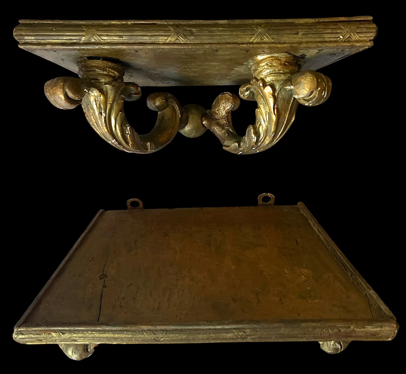 Antique Late 18th Century Italian Rococo Giltwood Wall Brackets – A Pair - 4
