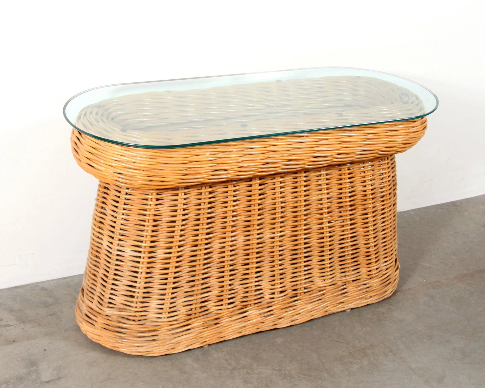 Vintage Hollywood Regency Pencil Reed Console Table - 6