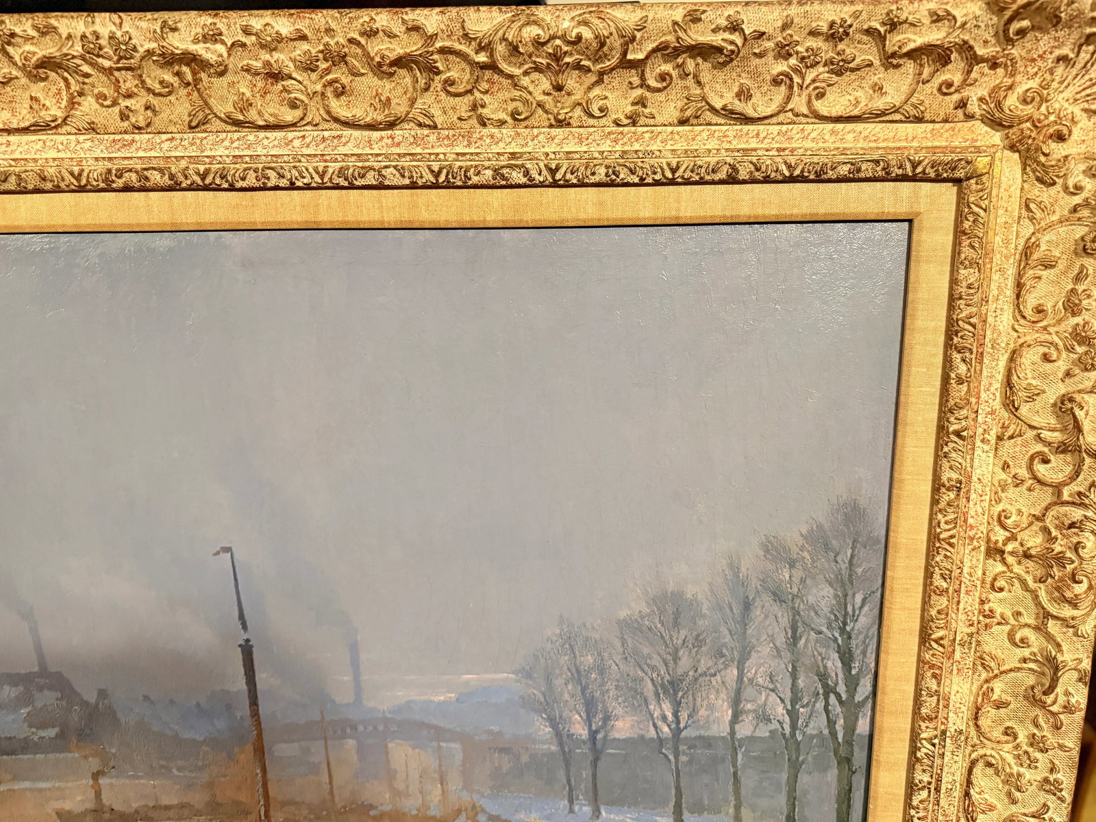 Monumental Paul Leduc Seine River Winter Paris Landscape C. 1911 - 4