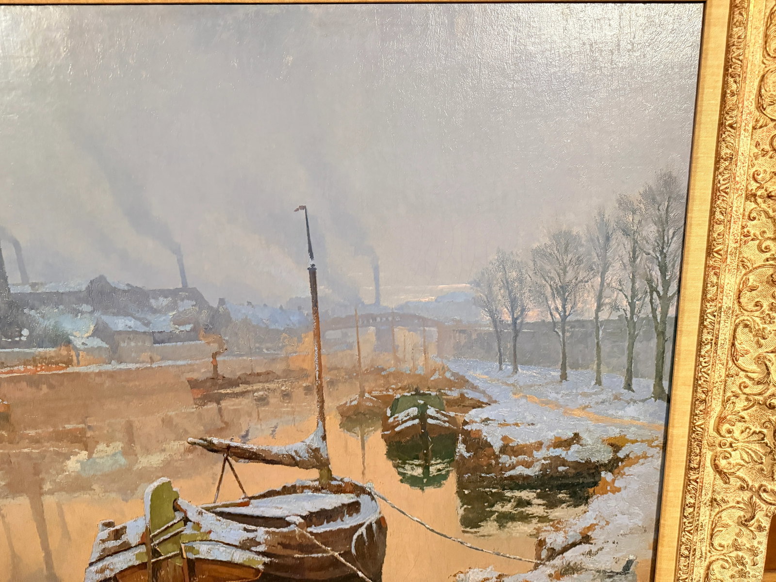Monumental Paul Leduc Seine River Winter Paris Landscape C. 1911 - 5