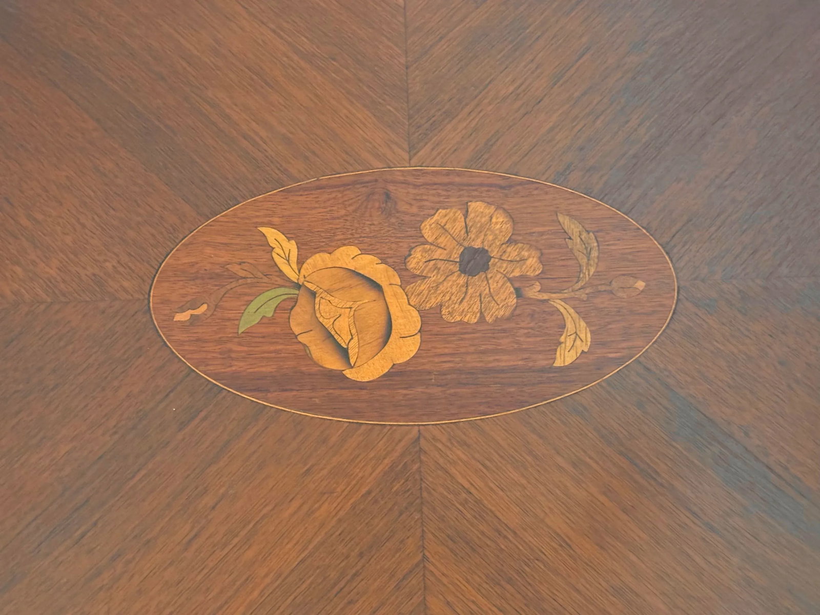 Vintage Queen Anne Inlaid Mahogany Butler Tea Table With Glass Top - 8