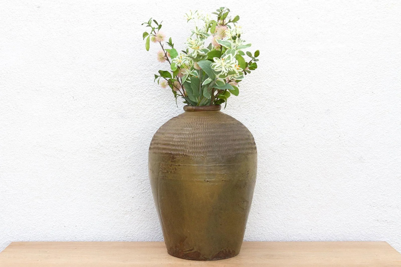 Tall Antique Provincial Stoneware Pot - 11
