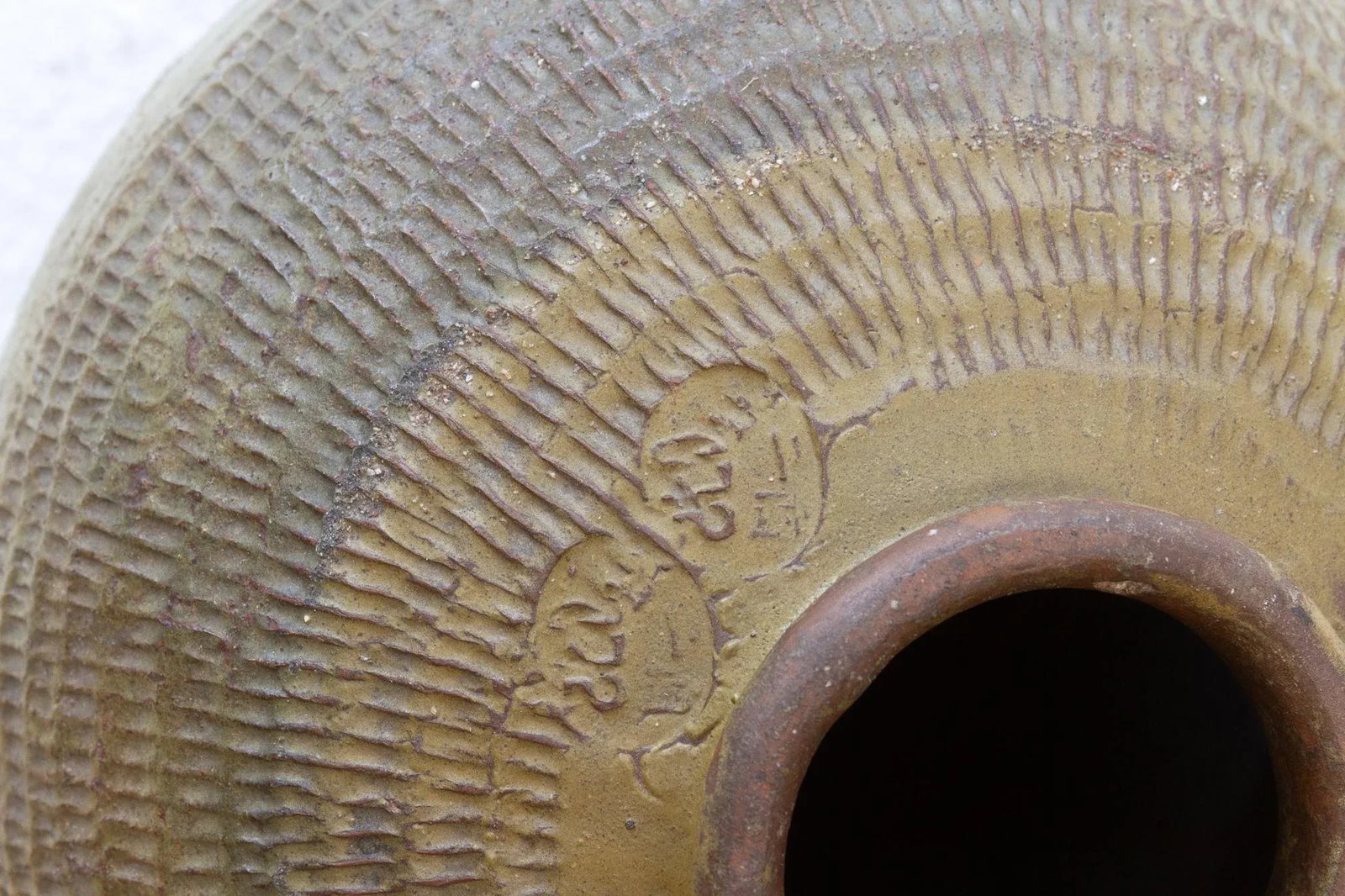 Tall Antique Provincial Stoneware Pot - 8