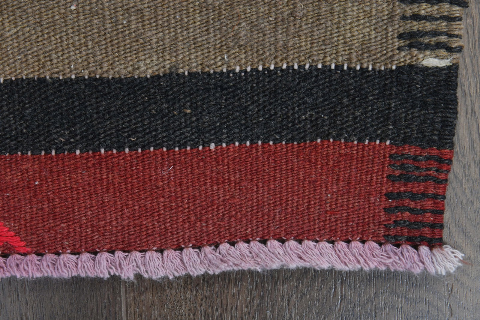 1970s Turkish Oushak Handmade Wool Cotton Red Brown Kilim Runner Rug - 11