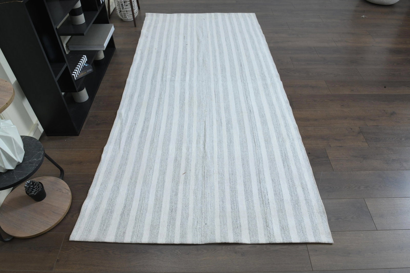 1970s Turkish Oushak Handmade Wool Cotton Beige Kilim Runner Rug - 2