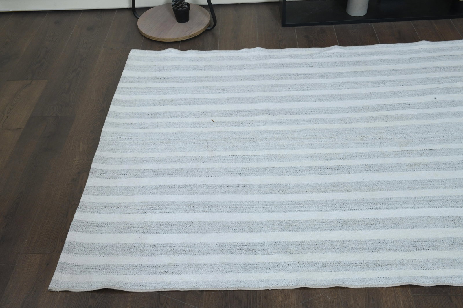 1970s Turkish Oushak Handmade Wool Cotton Beige Kilim Runner Rug - 5