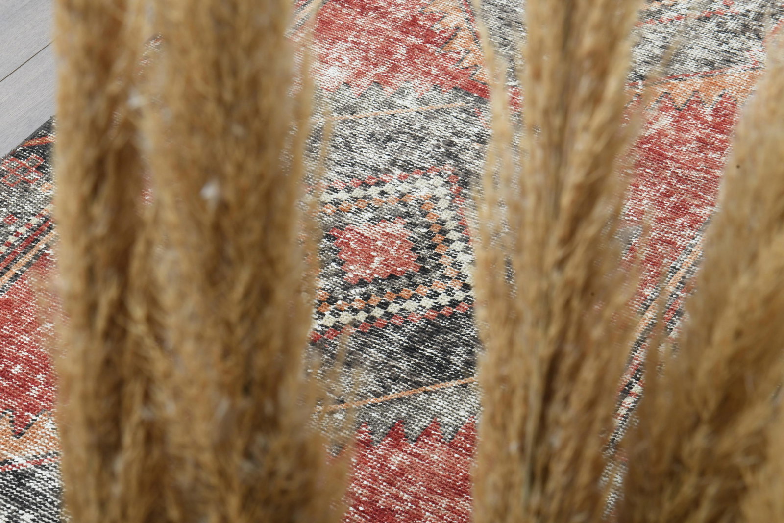 1970s Turkish Oushak Handmade Wool Cotton Red Runner Rug - 5