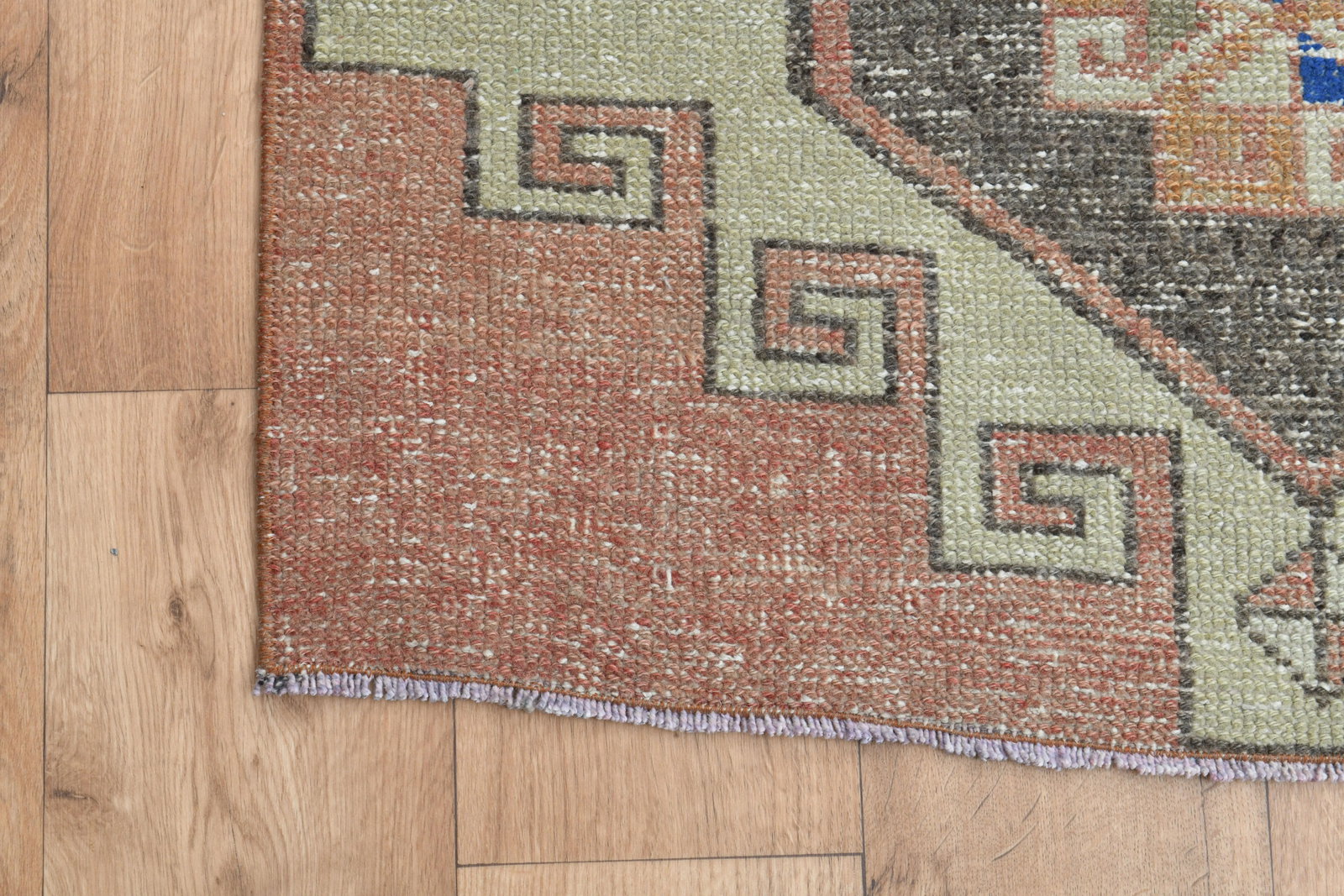 1970s Turkish Oushak Handmade Wool Cotton Orange Runner Rug - 4