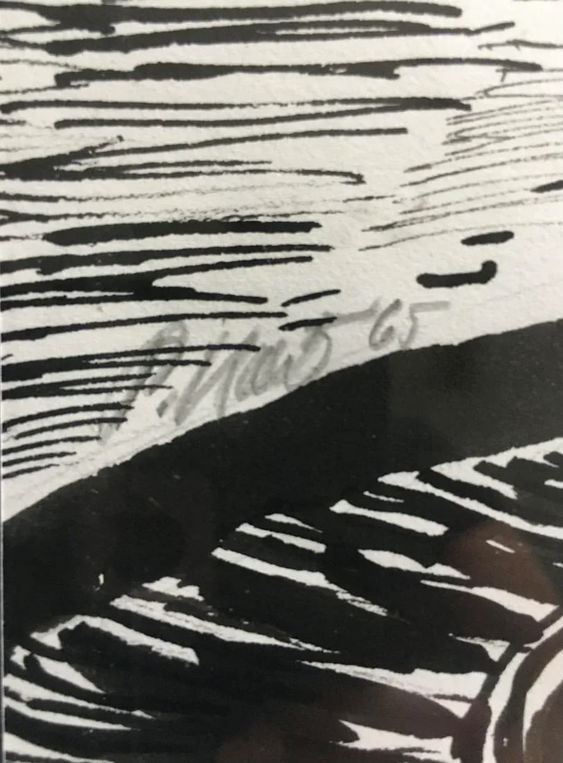 1960s "Palma De Mallorca" Black and White Pencil Drawing by Peter Keil, Framed - 2