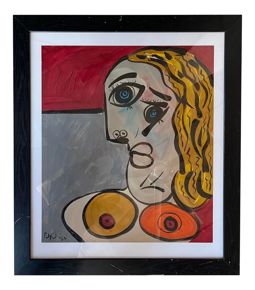 1960s Abstract Expressionist Acrylic Painting by Peter Keil, Framed: Peter Keil is a German artist that focuses primarily on abstract expressionism. Keil painted with some of the greats including Joan MirÃ³, Pablo Picasso and Andy Warhol, to name a few. This 