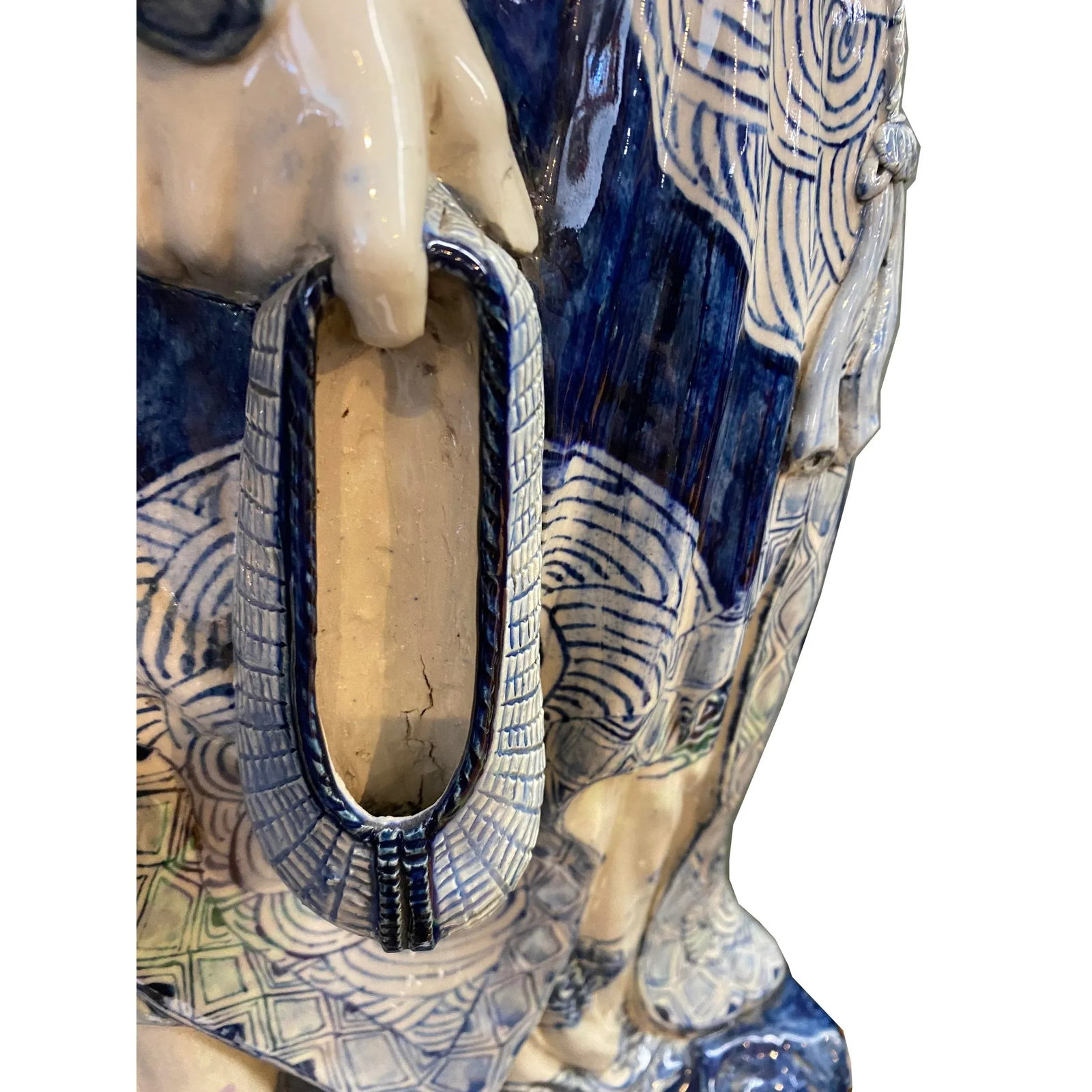 Chinese Porcelain Ji Gong /Chan Master Daoji / Beggar Buddha Figure Statue - 10