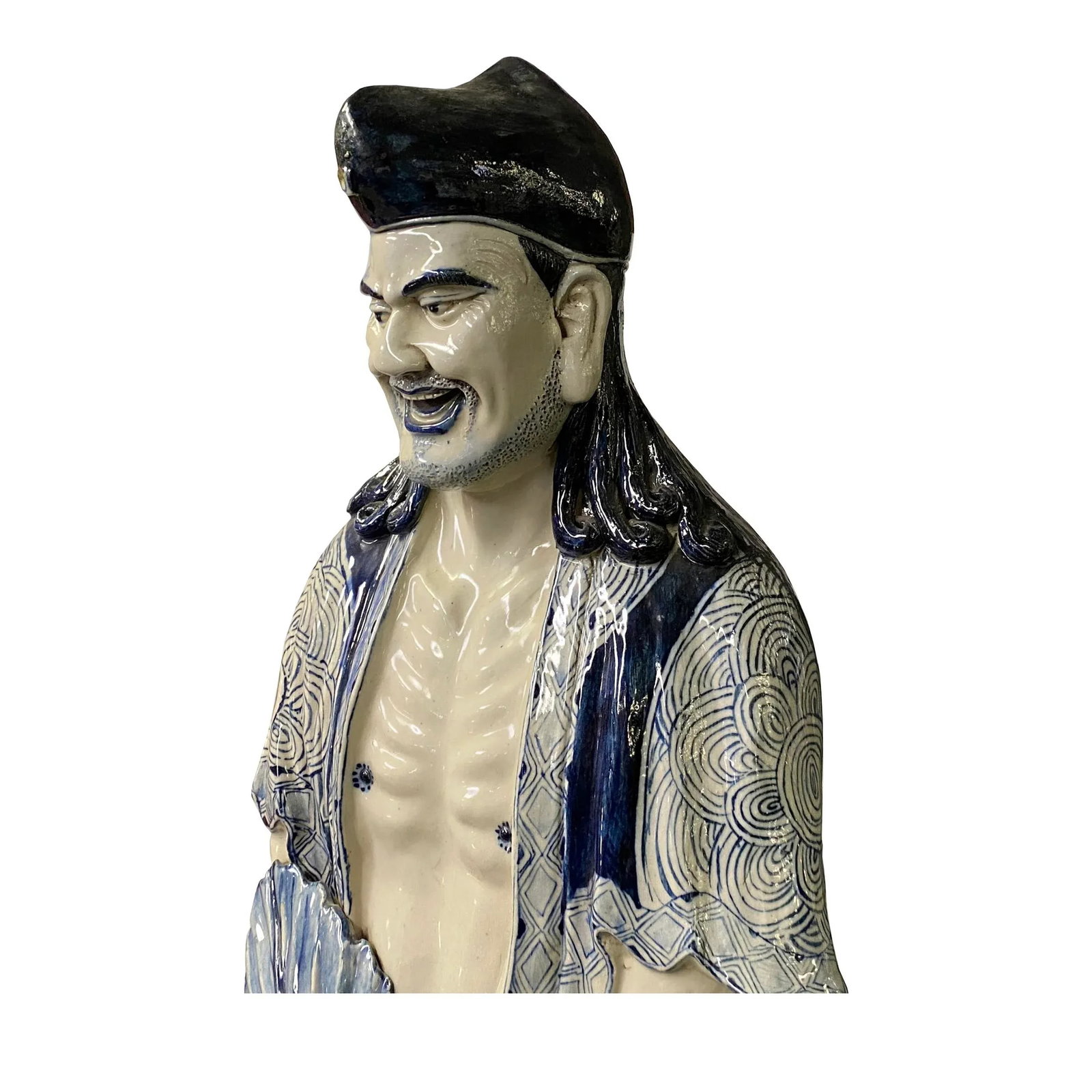 Chinese Porcelain Ji Gong /Chan Master Daoji / Beggar Buddha Figure Statue - 11