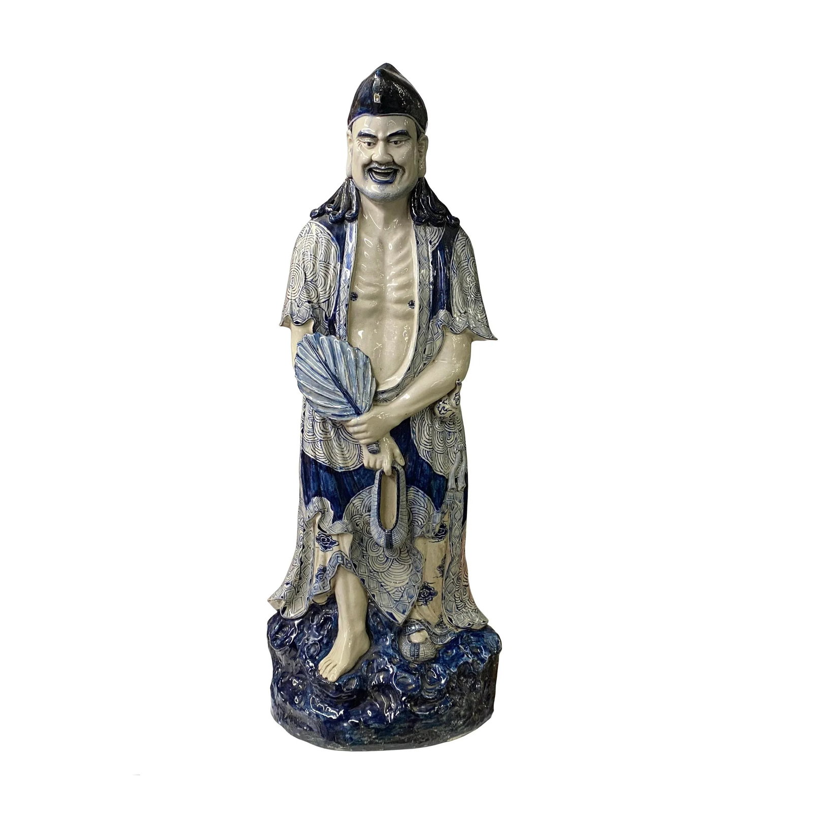 Chinese Porcelain Ji Gong /Chan Master Daoji / Beggar Buddha Figure Statue - 13