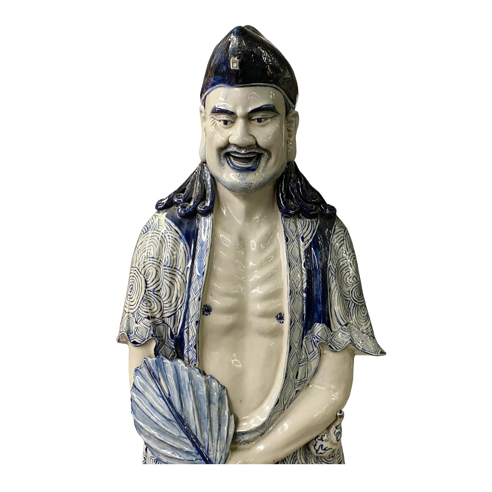 Chinese Porcelain Ji Gong /Chan Master Daoji / Beggar Buddha Figure Statue - 3