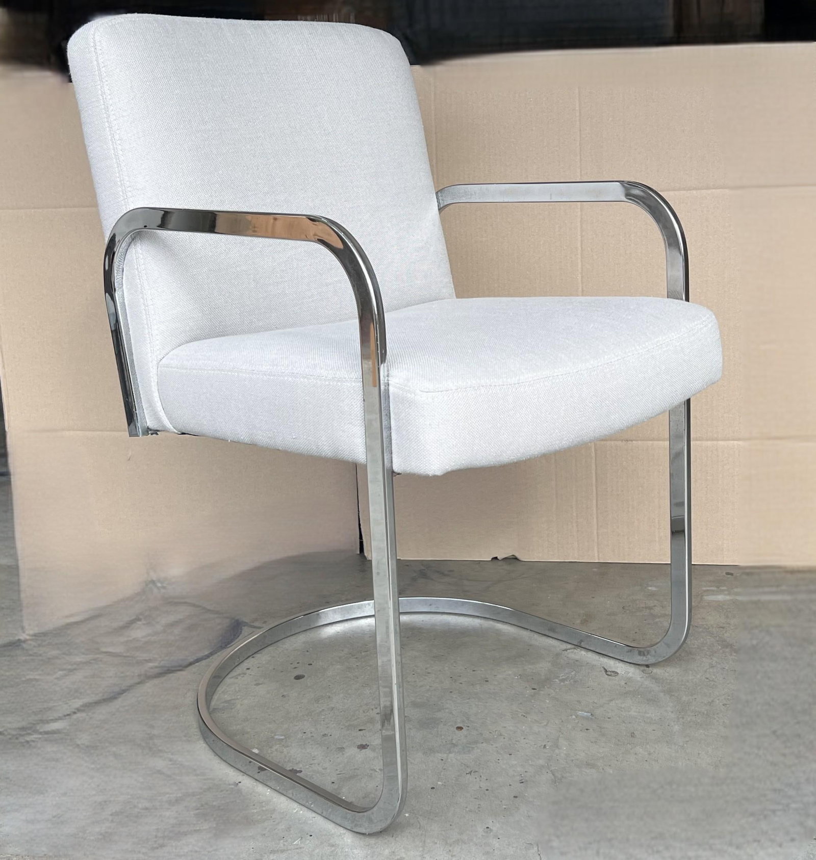 Set of 2 1960s Mid-Century Modern Chrome Cantilever Armchairs – Restored & Reupholstered - 10