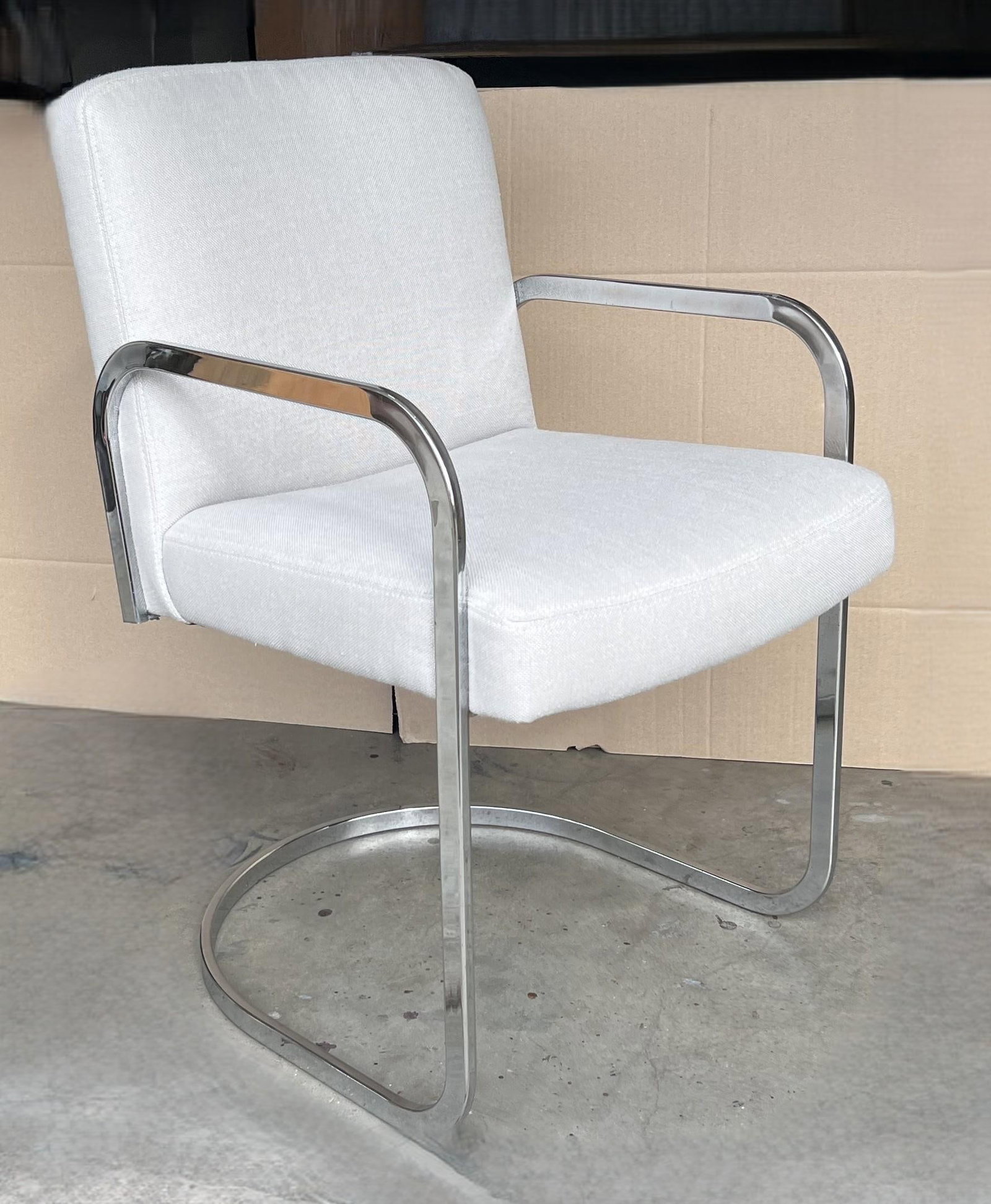 Set of 2 1960s Mid-Century Modern Chrome Cantilever Armchairs – Restored & Reupholstered - 11
