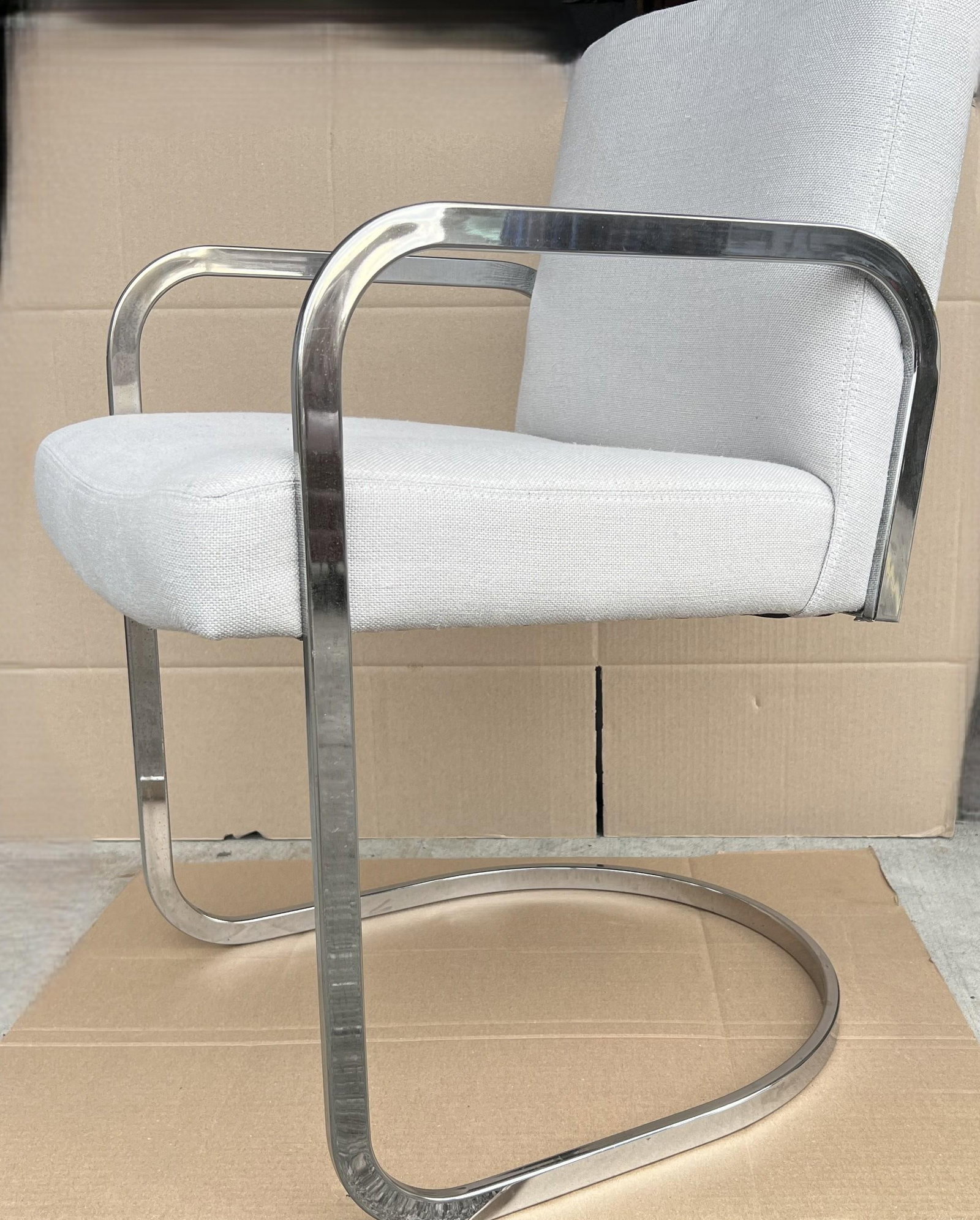 Set of 2 1960s Mid-Century Modern Chrome Cantilever Armchairs – Restored & Reupholstered - 15