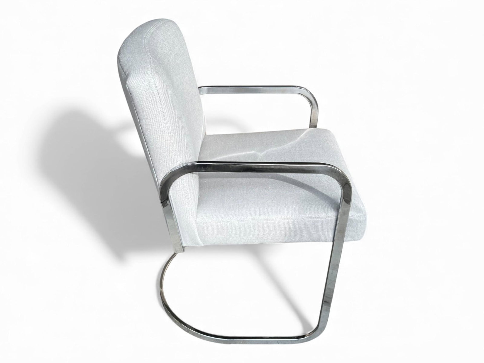 Set of 2 1960s Mid-Century Modern Chrome Cantilever Armchairs – Restored & Reupholstered - 4