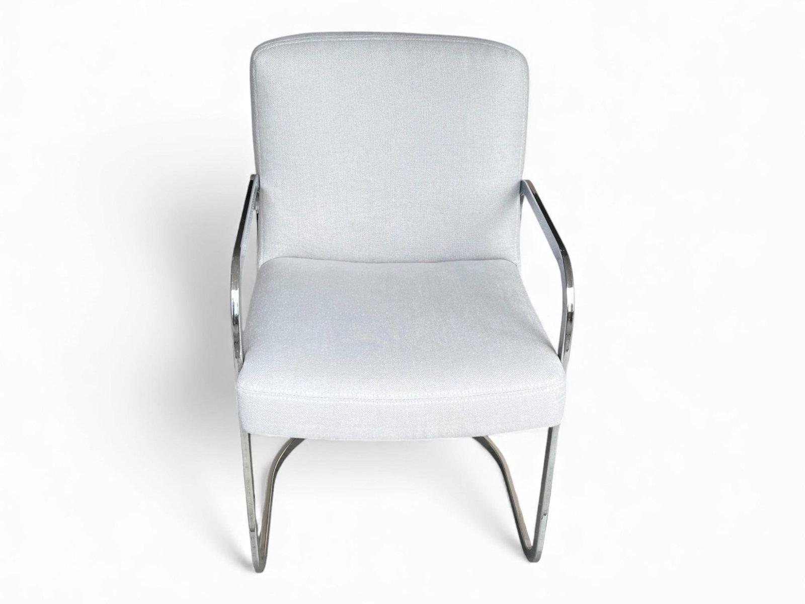 Set of 2 1960s Mid-Century Modern Chrome Cantilever Armchairs – Restored & Reupholstered - 6