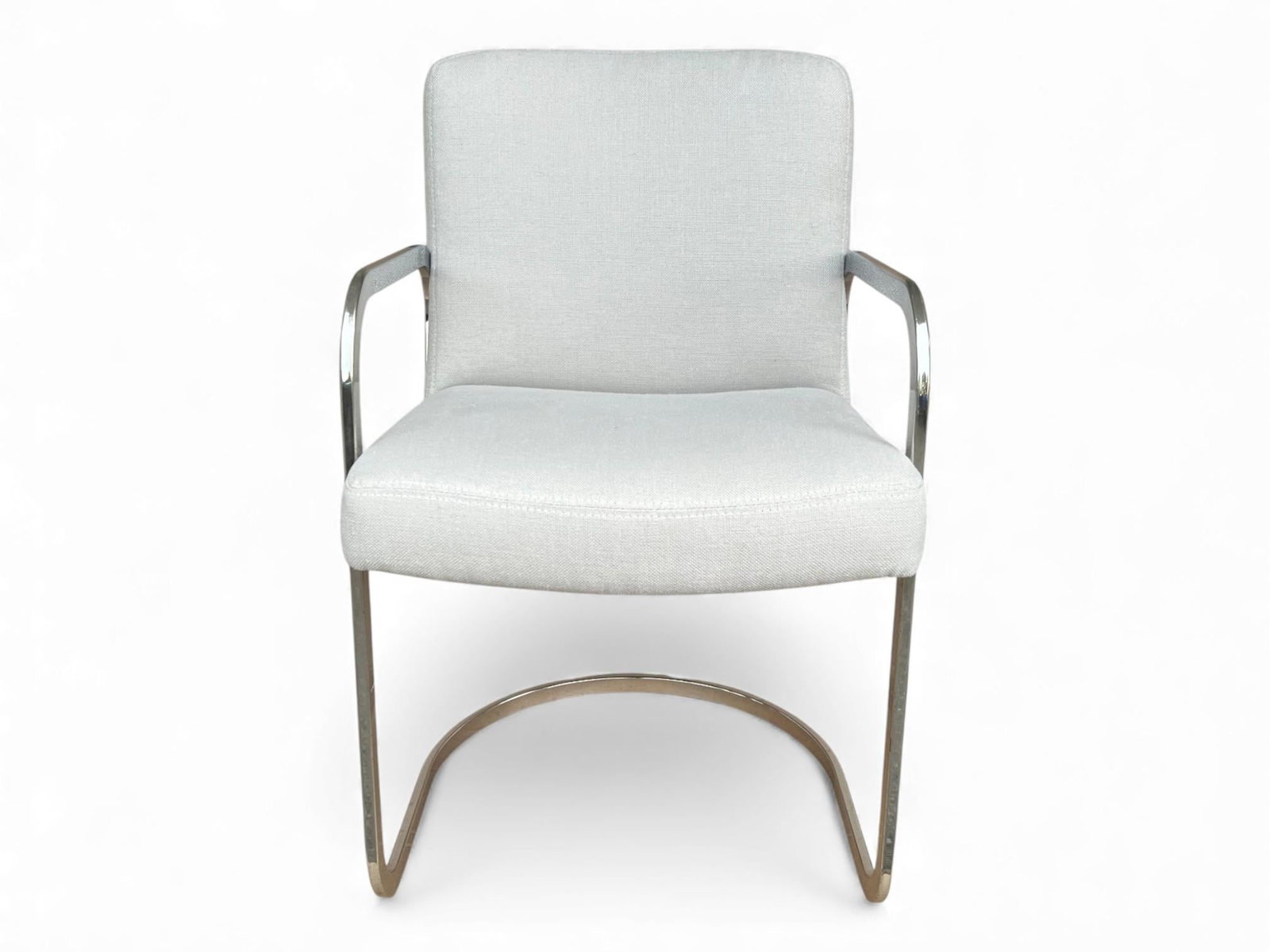 Set of 2 1960s Mid-Century Modern Chrome Cantilever Armchairs – Restored & Reupholstered - 9