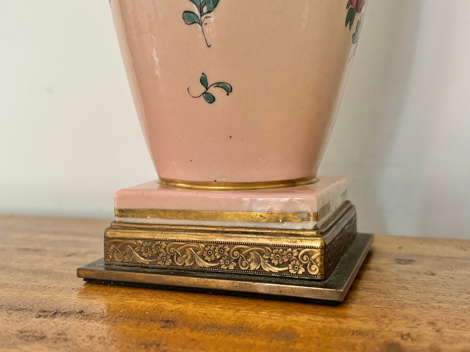 Antique Hand Painted Floral Motif Lamps - A Pair - 5