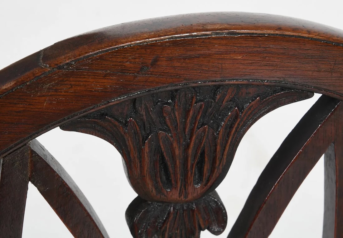 19c Shield Back Inlaid Mahogany Chairs (Pair) - 5