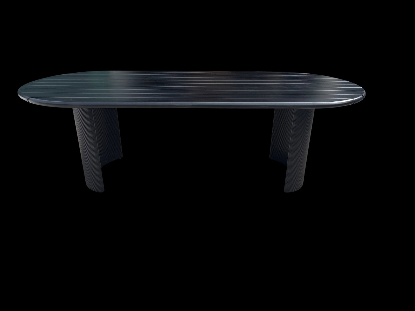 Restoration Hardware Striata Aluminum Rectangular Dining Table – 96" in Iron Finish - 2