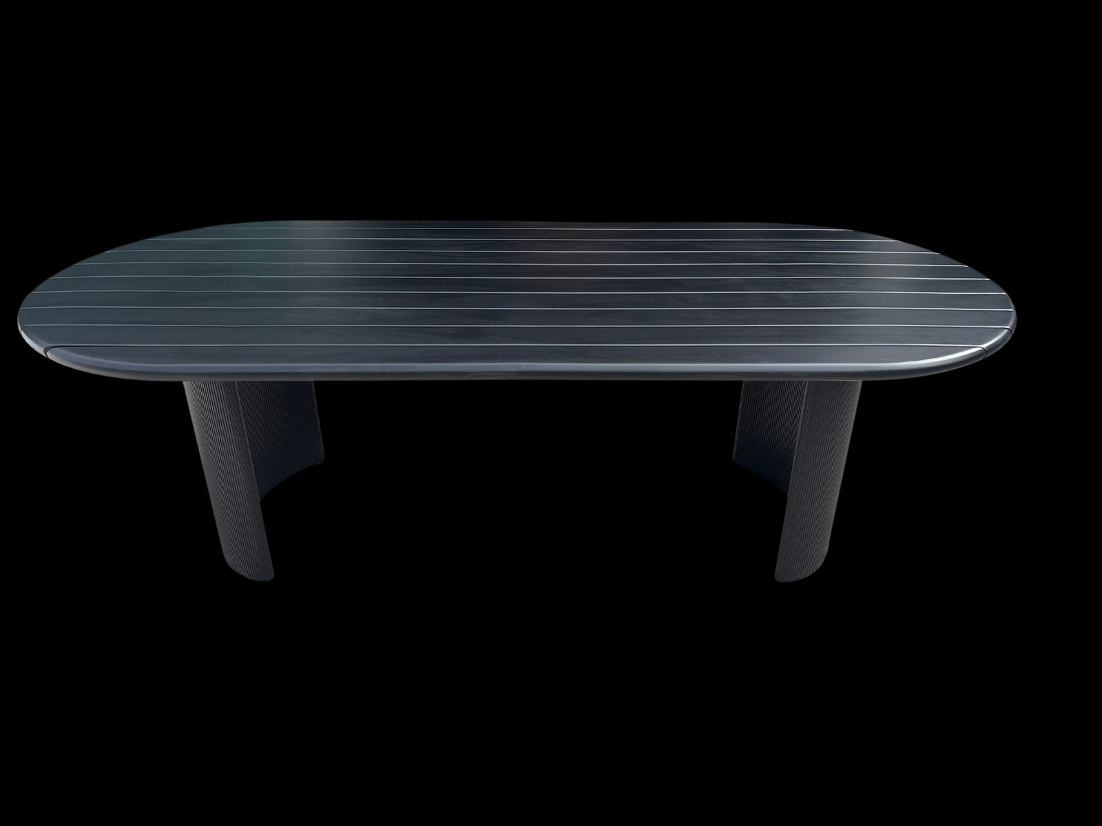 Restoration Hardware Striata Aluminum Rectangular Dining Table – 96" in Iron Finish - 3